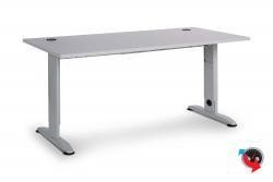 Schreibtisch-System: Budget Star , 120 x 80 cm, lichtgrau- C-Fuss höhenverstellbar, Kabelkanal, sofort lieferbar- absoluter Preishammer !!!!!
